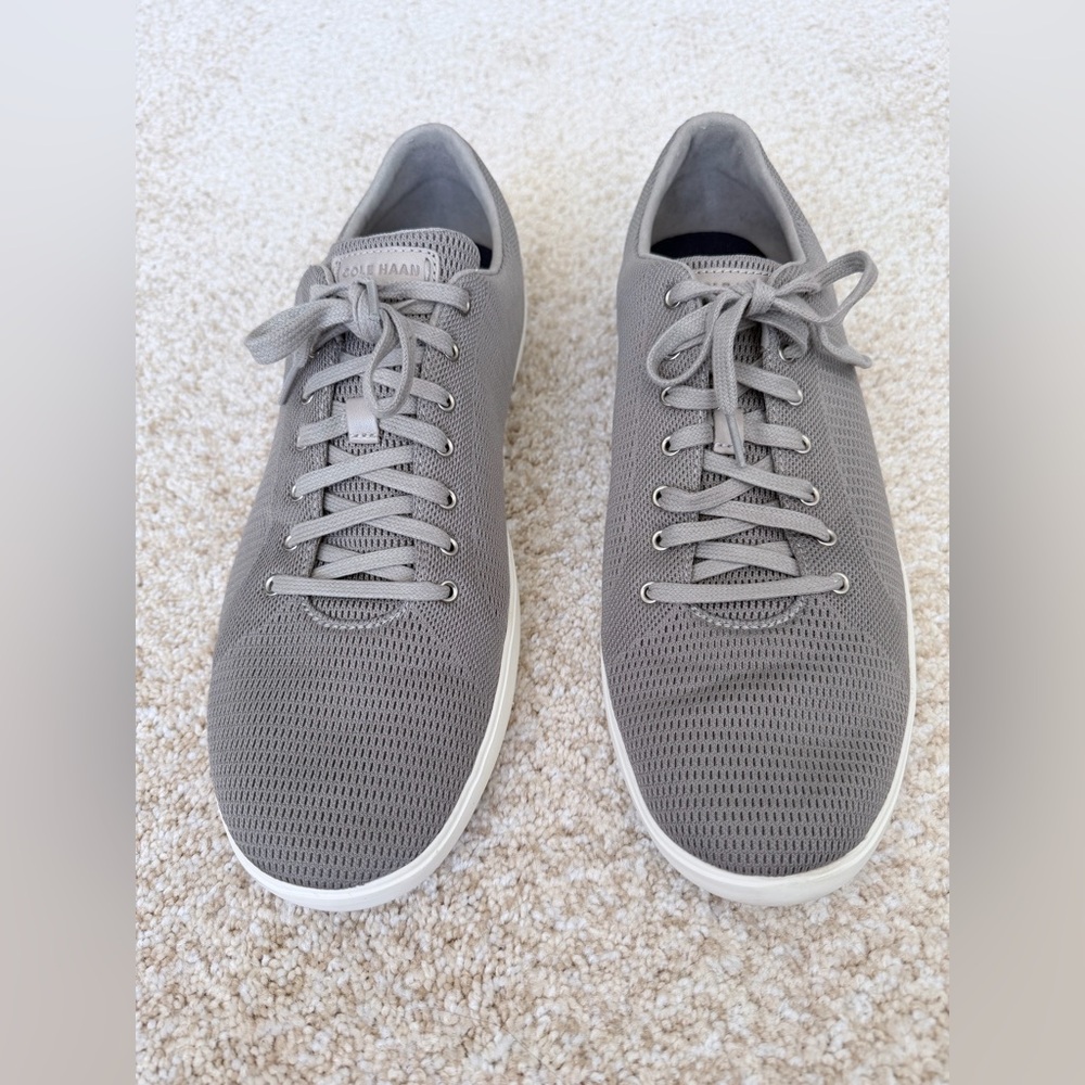 Cole Haan Men's Light Grey Knit Lace-Up Sneakers